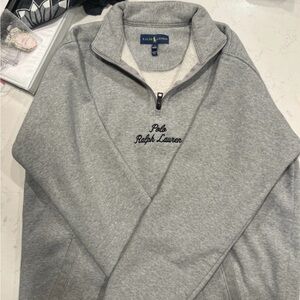 Ralph Lauren Polo Gray Zip-Up Sweater